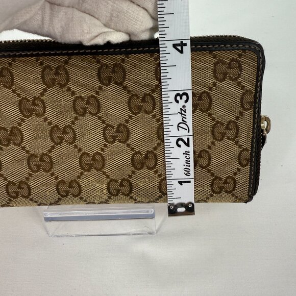 Gucci Monogram Zip Around Sherry Line Bow Accent Wallet - Picture 4 of 8